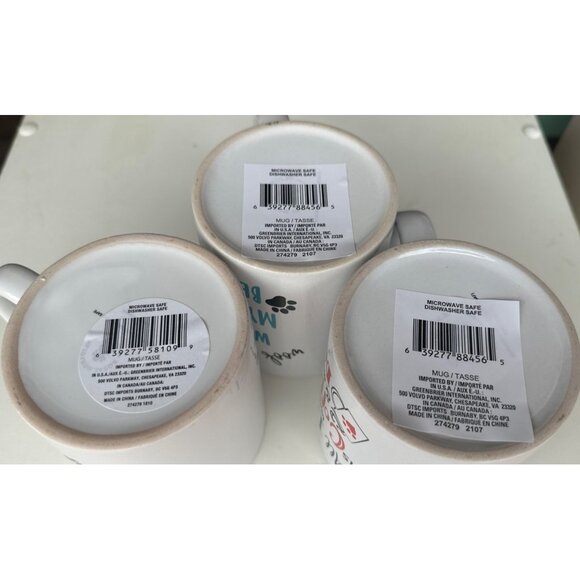 Greenbrier International, Inc. Set of 3 Ceramic Dog Themed Coffee Mugs 4" Tall - Picture 4 of 16